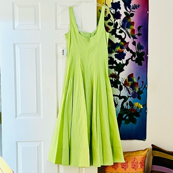 🌺🎉HP🎉🌺 NWT Staud Wells Midi Dress Lime - Picture 13 of 16
